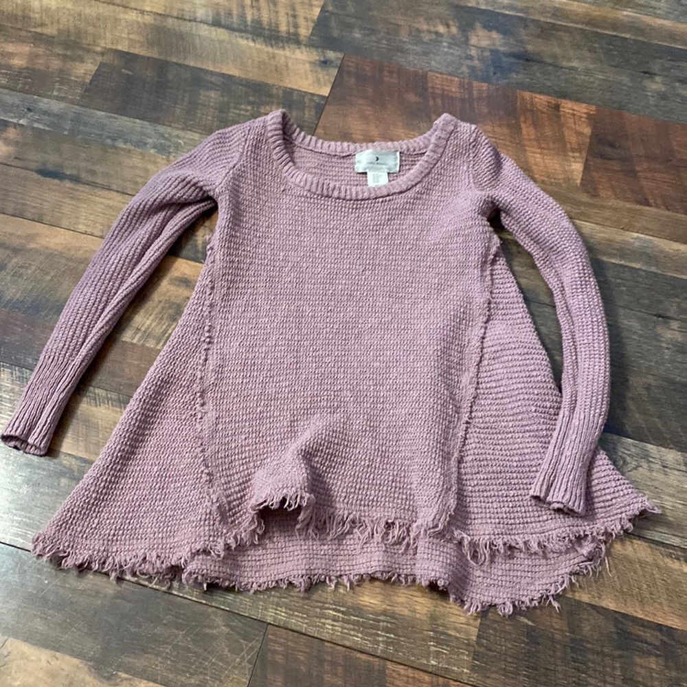 Purple Ruby Moon raw hem sweater size XS